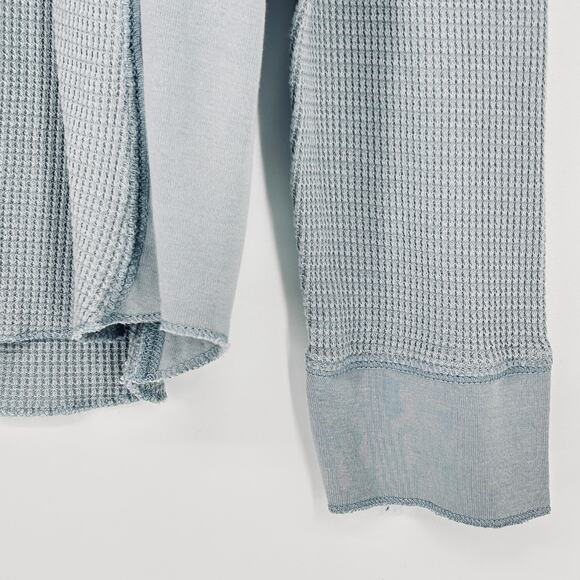 Vince Thermal Waffle Henley Crew Long Sleeve Shirt Blue Men’s Large - Picture 8 of 10